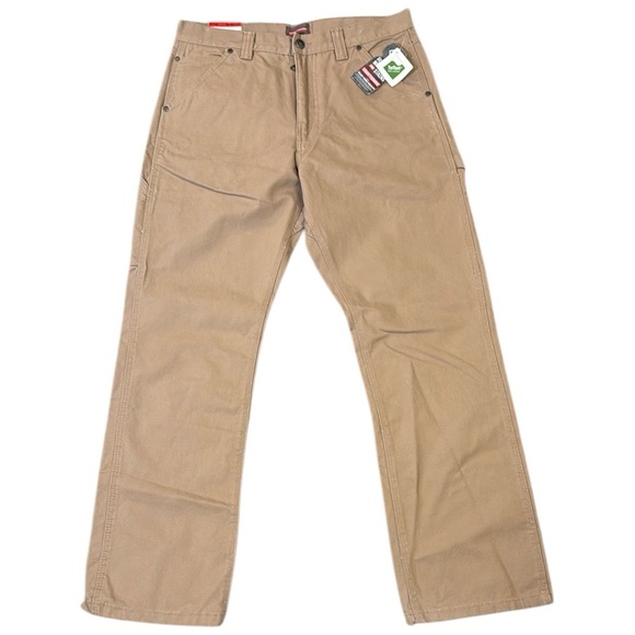 New Sears Craftsmen Duck Dungaree Utility Work Pants Tan Teflon Reinforced 34x33 - Picture 1 of 14